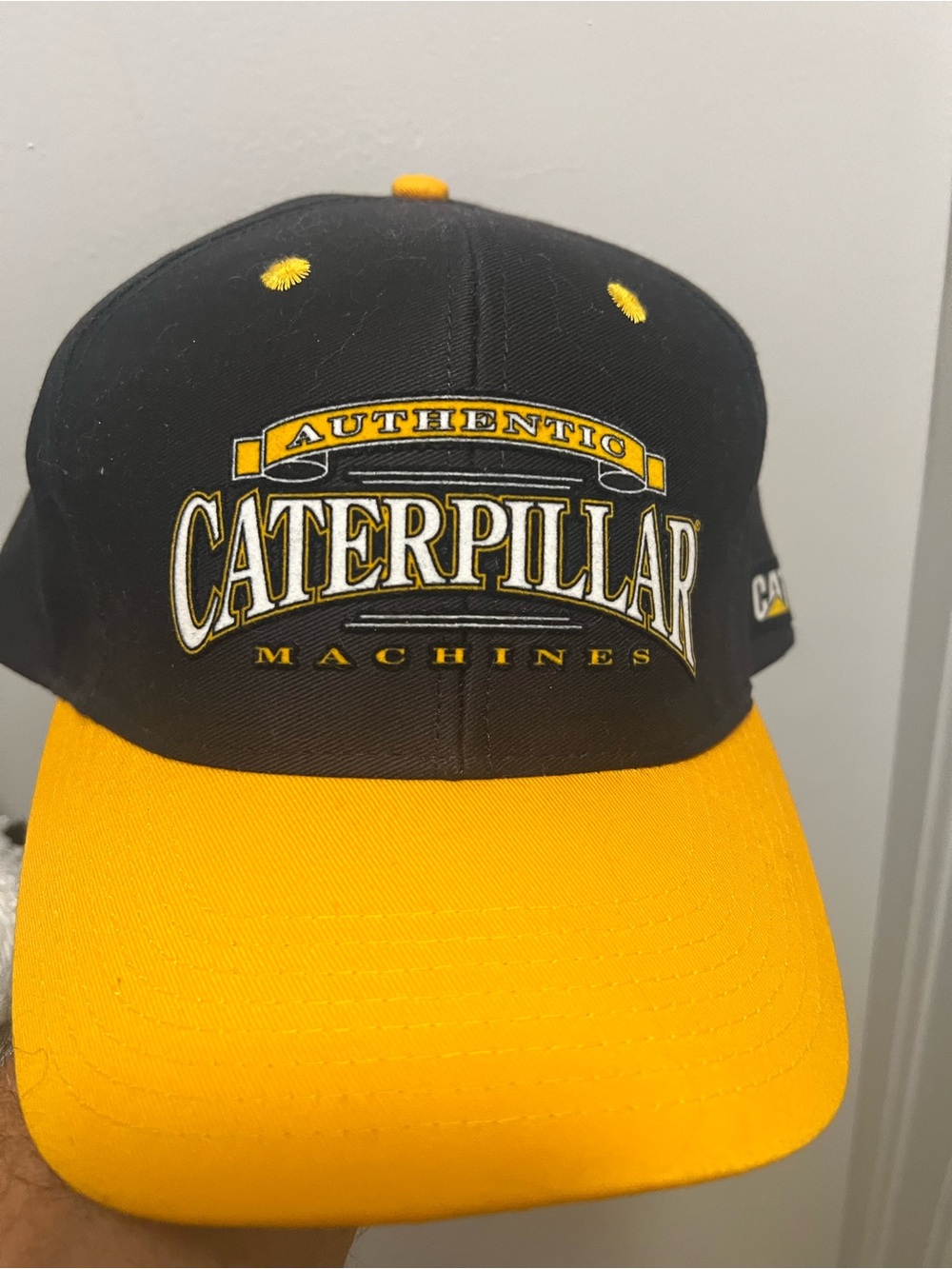 Caterpillar Black and Yellow Logo Baseball Hat